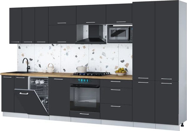 Кухонный гарнитур Интерлиния Мила Gloss 3.5-ПМ4 - фото