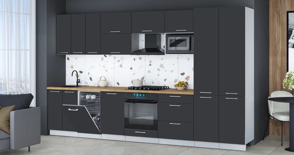 Кухонный гарнитур Интерлиния Мила Gloss 3.5-ПМ4