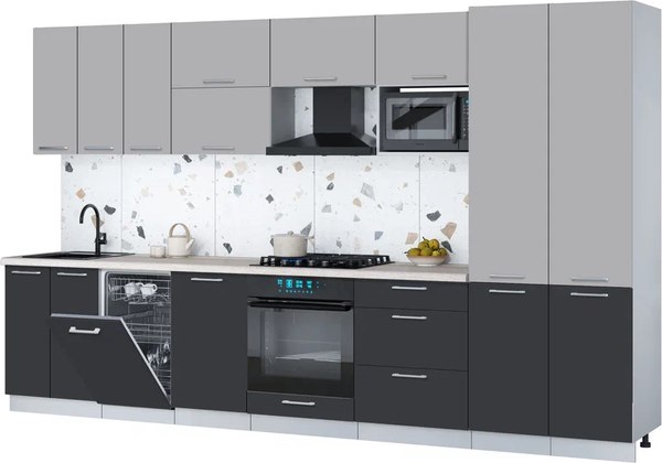 Кухонный гарнитур Интерлиния Мила Gloss 3.5-ПМ4 - фото