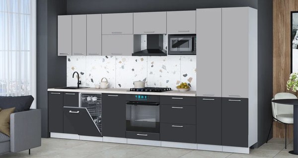 Кухонный гарнитур Интерлиния Мила Gloss 3.5-ПМ4