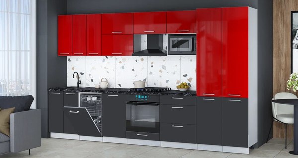 Кухонный гарнитур Интерлиния Мила Gloss 3.5-ПМ4