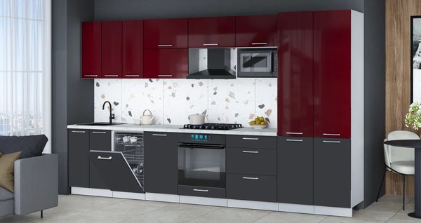 Кухонный гарнитур Интерлиния Мила Gloss 3.5-ПМ4