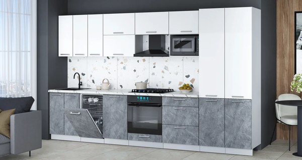 Кухонный гарнитур Интерлиния Мила Gloss 3.5-ПМ4