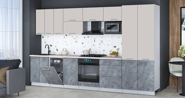 Кухонный гарнитур Интерлиния Мила Gloss 3.5-ПМ4