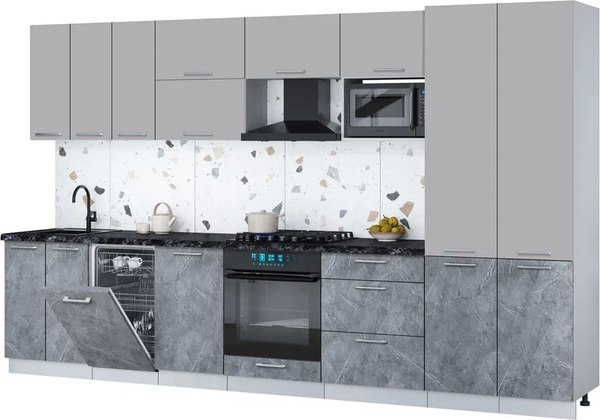 Кухонный гарнитур Интерлиния Мила Gloss 3.5-ПМ4 - фото