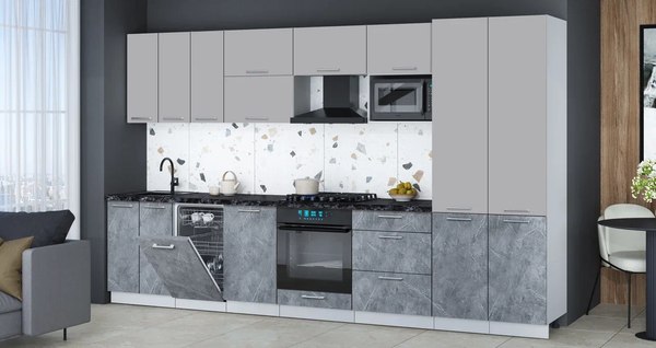 Кухонный гарнитур Интерлиния Мила Gloss 3.5-ПМ4