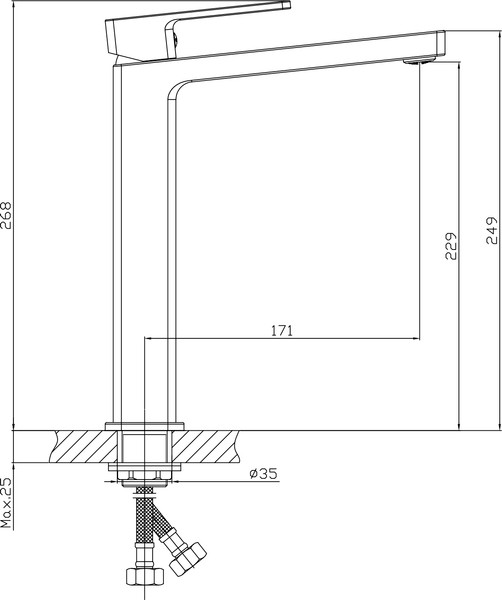 Умывальник со смесителем Lauter 21674 + Cascade 21СК0655C