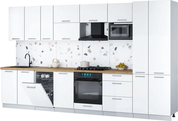 Кухонный гарнитур Интерлиния Мила Gloss 3.6-ПМ4 - фото