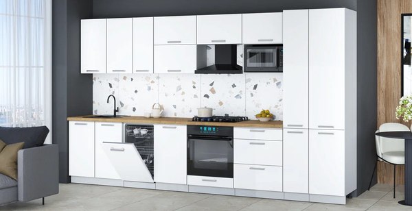 Кухонный гарнитур Интерлиния Мила Gloss 3.6-ПМ4