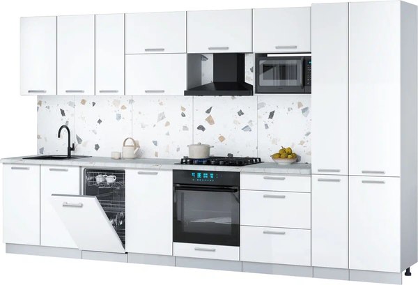 Кухонный гарнитур Интерлиния Мила Gloss 3.6-ПМ4 - фото