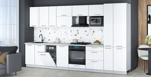 Кухонный гарнитур Интерлиния Мила Gloss 3.6-ПМ4