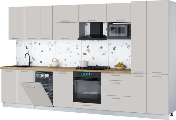 Кухонный гарнитур Интерлиния Мила Gloss 3.6-ПМ4 - фото