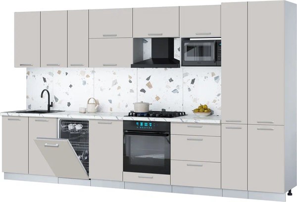 Кухонный гарнитур Интерлиния Мила Gloss 3.6-ПМ4 - фото