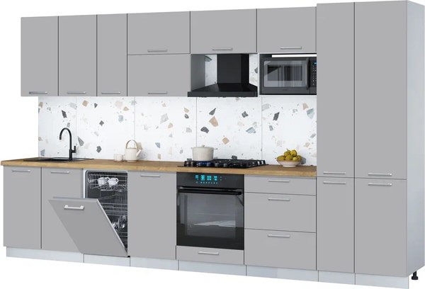 Кухонный гарнитур Интерлиния Мила Gloss 3.6-ПМ4 - фото