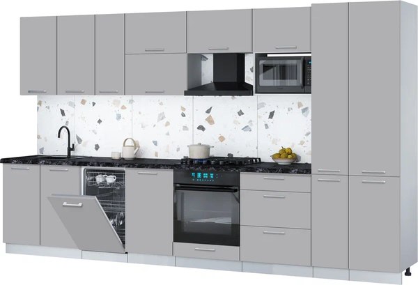 Кухонный гарнитур Интерлиния Мила Gloss 3.6-ПМ4 - фото