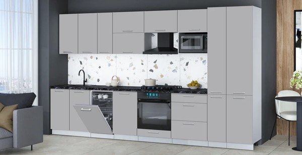 Кухонный гарнитур Интерлиния Мила Gloss 3.6-ПМ4