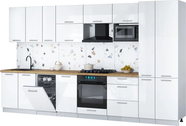 Кухонный гарнитур Интерлиния Мила Gloss 3.6-ПМ4 - фото