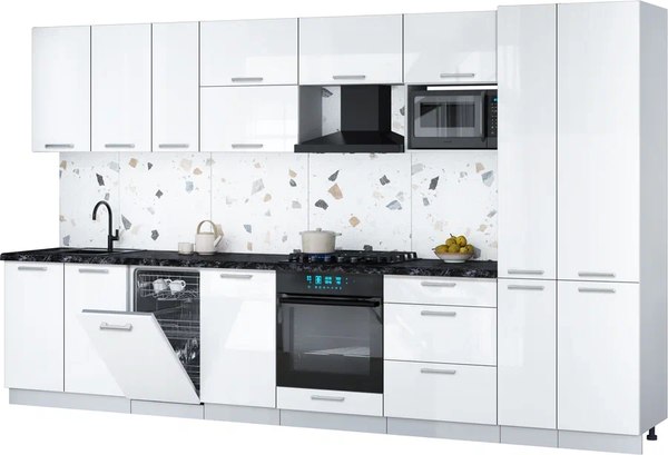 Кухонный гарнитур Интерлиния Мила Gloss 3.6-ПМ4 - фото