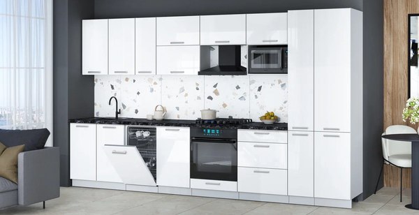 Кухонный гарнитур Интерлиния Мила Gloss 3.6-ПМ4