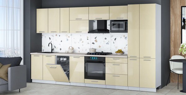 Кухонный гарнитур Интерлиния Мила Gloss 3.6-ПМ4