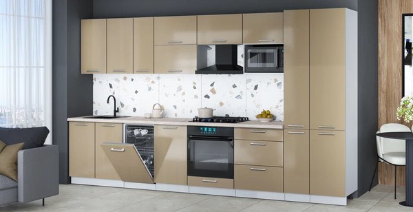 Кухонный гарнитур Интерлиния Мила Gloss 3.6-ПМ4