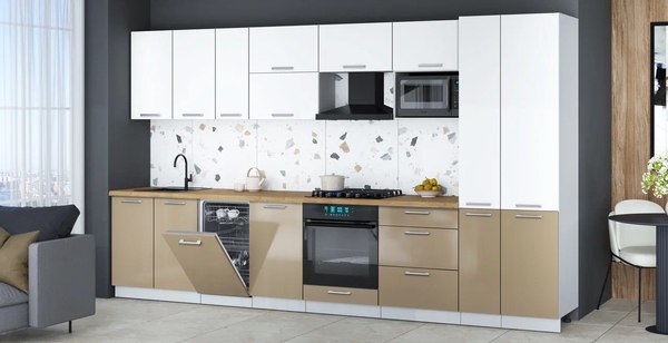 Кухонный гарнитур Интерлиния Мила Gloss 3.6-ПМ4