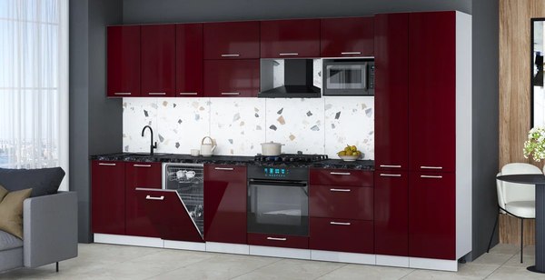 Кухонный гарнитур Интерлиния Мила Gloss 3.6-ПМ4