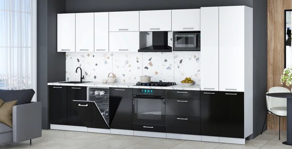 Кухонный гарнитур Интерлиния Мила Gloss 3.6-ПМ4