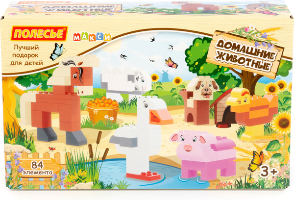 Конструктор Полесье Макси. Домашние животные / 93435