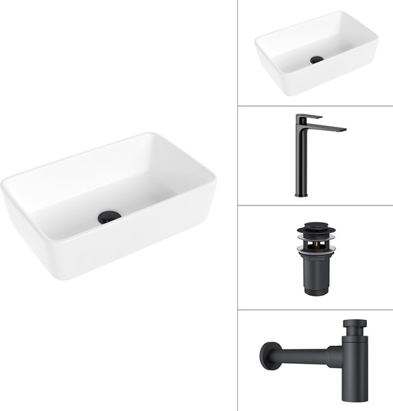 Умывальник со смесителем Lauter 21674A + Reef 21CK8678BS + сифон 21635B + дон.клапан 21190B - фото