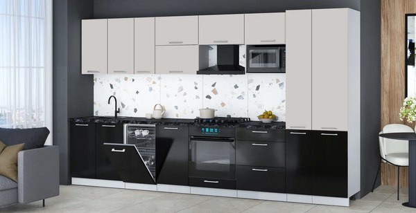 Кухонный гарнитур Интерлиния Мила Gloss 3.6-ПМ4