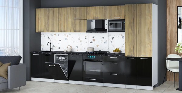 Кухонный гарнитур Интерлиния Мила Gloss 3.6-ПМ4