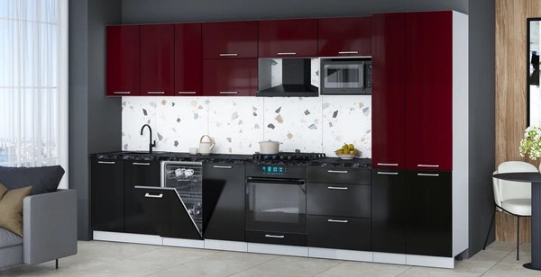 Кухонный гарнитур Интерлиния Мила Gloss 3.6-ПМ4