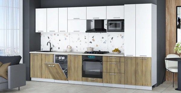 Кухонный гарнитур Интерлиния Мила Gloss 3.6-ПМ4