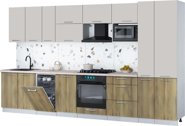 Кухонный гарнитур Интерлиния Мила Gloss 3.6-ПМ4 - фото