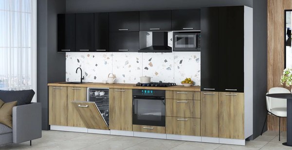 Кухонный гарнитур Интерлиния Мила Gloss 3.6-ПМ4