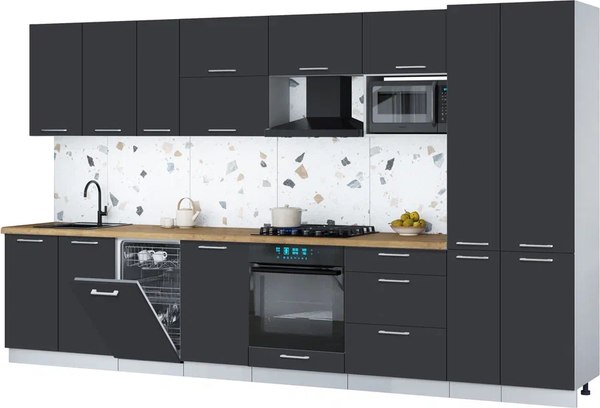 Кухонный гарнитур Интерлиния Мила Gloss 3.6-ПМ4 - фото