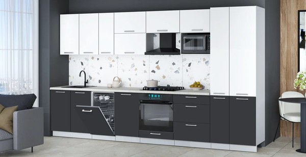 Кухонный гарнитур Интерлиния Мила Gloss 3.6-ПМ4