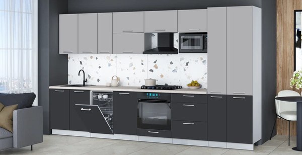 Кухонный гарнитур Интерлиния Мила Gloss 3.6-ПМ4