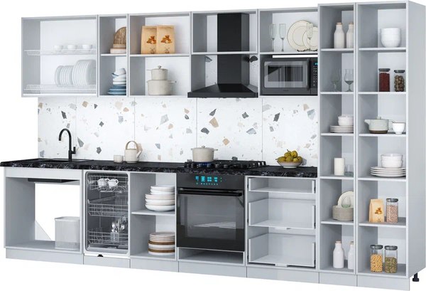 Кухонный гарнитур Интерлиния Мила Gloss 3.6-ПМ4