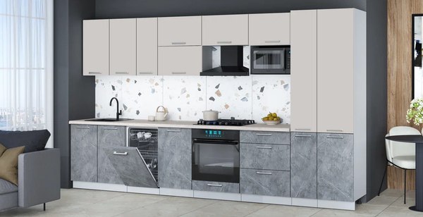 Кухонный гарнитур Интерлиния Мила Gloss 3.6-ПМ4