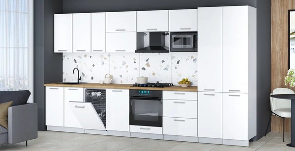 Кухонный гарнитур Интерлиния Мила Gloss 3.7-ПМ4