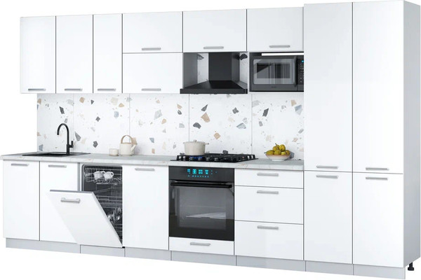 Кухонный гарнитур Интерлиния Мила Gloss 3.7-ПМ4 - фото