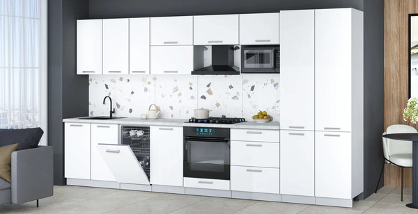 Кухонный гарнитур Интерлиния Мила Gloss 3.7-ПМ4