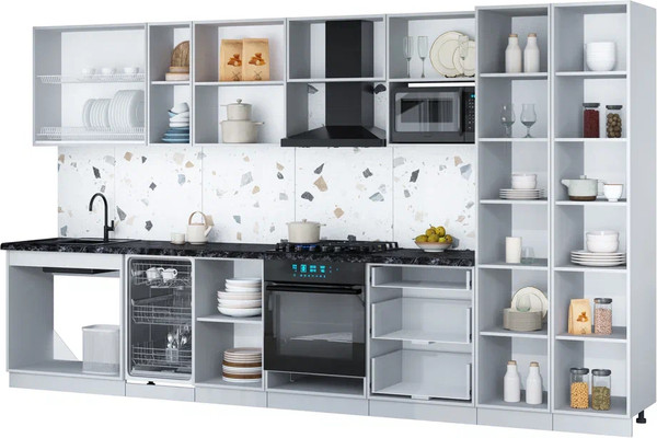 Кухонный гарнитур Интерлиния Мила Gloss 3.7-ПМ4