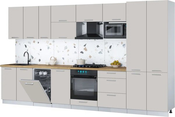 Кухонный гарнитур Интерлиния Мила Gloss 3.7-ПМ4 - фото
