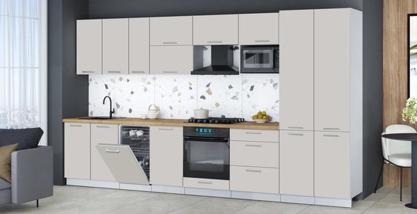 Кухонный гарнитур Интерлиния Мила Gloss 3.7-ПМ4