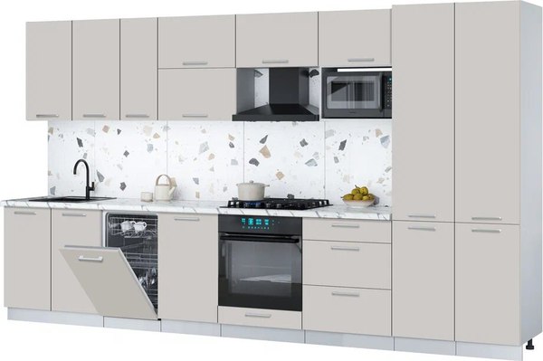 Кухонный гарнитур Интерлиния Мила Gloss 3.7-ПМ4 - фото