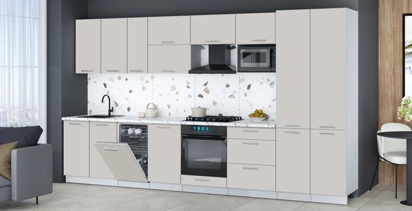 Кухонный гарнитур Интерлиния Мила Gloss 3.7-ПМ4