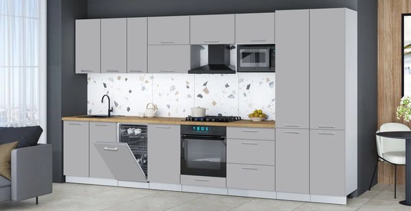 Кухонный гарнитур Интерлиния Мила Gloss 3.7-ПМ4